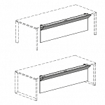 Фронтальная Меломиновая панель с кожаной вставкой для столов о-образными опорами или П-образными опорами