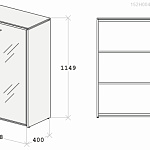 Шкаф для документов со стеклом средний  Апекс 152H004_OM1B