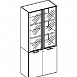 Шкаф с деревянными и стеклянными дверками MYPOD AMP 95716