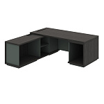 Стол руководителя с опорными тумбами левый.( нужно добавить наполнение тумб) GREENWOOD G-200L 