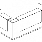 Стойка ресепшн угловая правая (полки высокие) А4 9876