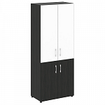 Шкаф для документов высокий с белым стеклом в алюминиевой раме (нужен топ)  YALTA LT.ST-1.2 R white