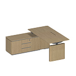 Стол руководителя на электроприводе на опорной тумбе левый, без экрана ION ИН 134 ГР 