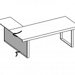 Письменный стол с боковным приставным столиком с совмещенными столешницами + 1 боковина для вертикальной проводки кабеля (картер) Essence AES 47407 