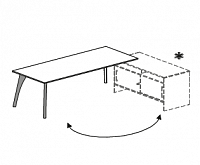 Письменный стол на металокаркасе в коже с возможностью установить тумбу