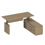 Стол руководителя на электроприводе на опорной тумбе правый ION ИН 139 ГР 