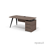 Стол руководителя с тумбой универсальной Нуар / Nuar NR-180.1+NR-32 