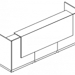 Стойка ресепшн прямая (полка высокая)  А4 9832-3