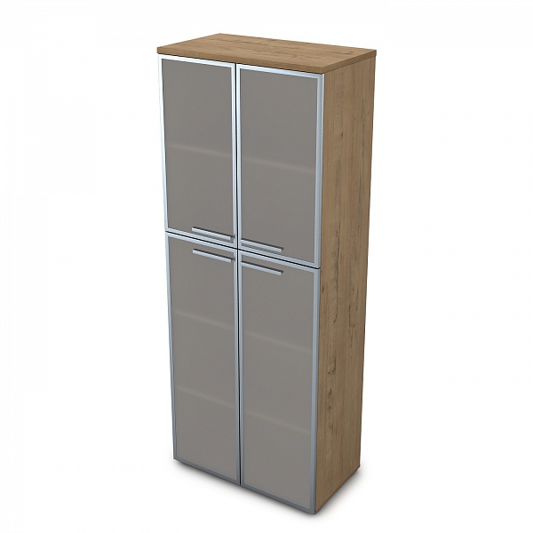 Шкаф высокий со стеклом в алюминиевой рамке  GLOSS 9Ш.005.17