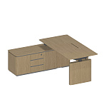 Стол руководителя на электроприводе на опорной тумбе левый ION ИН 136 ГР 