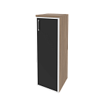 Шкаф средний узкий правый (1 средний фасад стекло лакобель в раме) Onix Wood/Оникс Вуд O.SU-2.4R(R) white/black/mate