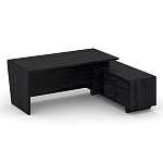 Стол руководителя с опорной тумбой, правый c розеточным блоком Корнер / Corner COR.SRT-20.E-2(R) 