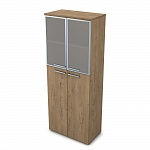 Шкаф высокий со стеклом в алюминиевой рамке  GLOSS 9Ш.005.18
