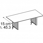 Стол переговорный ширин. 115 см + 2 боковины для вертикальной проводки кабеля (картер) Essence AES 60210