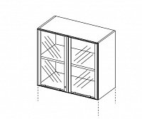 Шкаф-надстройка со стеклянными дверцами