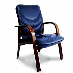 Офисный стул Кресла для посетителей Leeds wood D Натуральная кожа