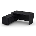 Стол руководителя с опорной тумбой, левый c розеточным блоком Корнер / Corner COR.SRT-18.E-2(L) 