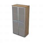Шкаф средний со стеклом в алюминиевой рамке GLOSS 9Ш.004.9