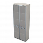 Шкаф высокий со стеклом в алюминиевой рамке  GLOSS 9Ш.005.16