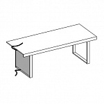 Письменный стол + 1 боковина для вертикальной проводки кабеля (картер) Essence AES 25107 
