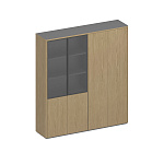 Шкаф для документов высокий 4-дверный (для одежды с дополнением+высокий комбинированный) ION ИН 359 ГР