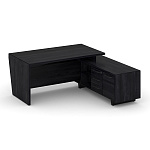 Стол руководителя с опорной тумбой, правый c розеточным блоком Корнер / Corner COR.SRT-18.E-2(R) 
