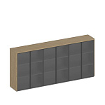 Шкаф для документов средний со стеклом 6-дверный ION ИН 307 ГР