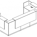 Стойка ресепшн П-образная (полки высокие)  А4 9884