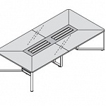 Стол для переговоров с кабель каналом,стекло I-MEET 146 519