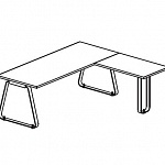 Письменный стол с прямоугольной правой/левой приставкой