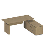 Стол руководителя на электроприводе на опорной тумбе правый ION ИН 139 ГР 