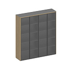 Шкаф для документов высокий со стеклом (стенка из 2 шкафов) ION ИН 360-1 ГР
