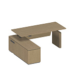 Стол руководителя на электроприводе на опорной тумбе левый ION ИН 138 ГР 