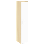 Шкаф высокий узкий для документов с белым стеклом в алюминиевой раме правый (нужен топ)  YALTA LT.SU-1.10 R (R) white