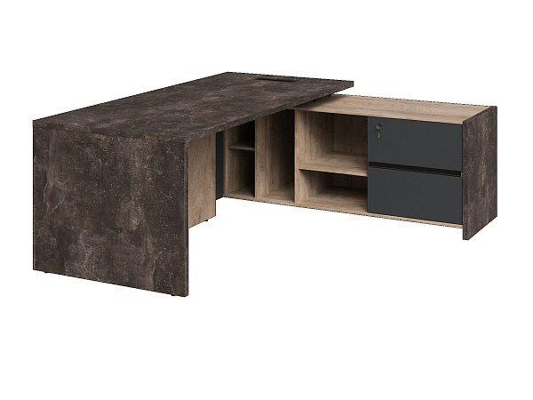 Стол руководителя с тумбой правый ENDRGEYN / ЭНДГРЕЙН EN.SR-107 