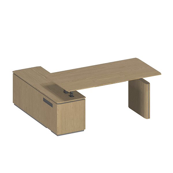 Стол руководителя на электроприводе на опорной тумбе правый, без экрана ION ИН 133 ГР 