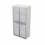 Шкаф средний со стеклом в алюминиевой рамке GLOSS 9Ш.004.9
