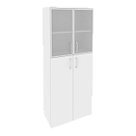 Шкаф высокий широкий (2 средних фасада ЛДСП + 2 низких фасада стекло в раме) Onix Wood/Оникс Вуд O.ST-1.7R