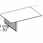 Терминальная столешница ширин. 160 см для переговорного стола + 1 боковина для вертикальной проводки кабеля (картер) AES 41510