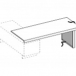Письменный стол для опорной сервисной тумбы + 1 боковина для проводки кабеля (картер) Essence AES 25907 