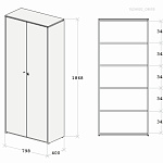 Шкаф для документов закрытый Апекс 152H002_OM1B