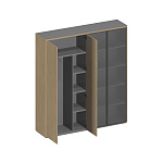 Шкаф для документов высокий 4-дверный (для одежды с дополнением+высокий со стеклом) ION ИН 357 ГР