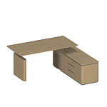 Стол руководителя на электроприводе на опорной тумбе правый, без экрана ION ИН 133 ГР 