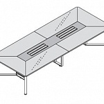 Стол для переговоров с кабель каналом,стекло I-MEET 146 520