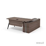 Стол руководителя с длинной тумбой универсальной  Нуар / Nuar Nr-180.1+Nr-33 
