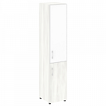 Шкаф высокий узкий для документов с белым стеклом в алюминиевой раме правый (нужен топ) YALTA LT.SU-1.2 R (R) white