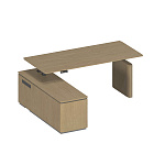 Стол руководителя на электроприводе на опорной тумбе левый, без экрана ION ИН 132 ГР 