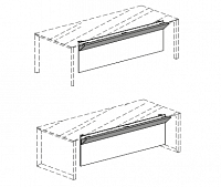 Фронтальная Меломиновая панель с кожаной вставкой для столов со стеклянной столещницой с о-образными опорами или П-образными опорам