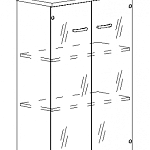 Шкаф средний со стеклом Albero А4 9366