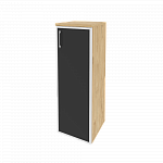 Шкаф средний узкий правый (1 средний фасад стекло лакобель в раме) Onix Wood/Оникс Вуд O.SU-2.4R(R) white/black/mate